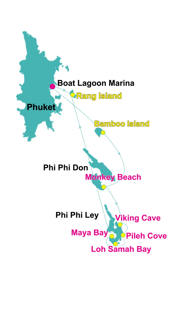 Phi Phi & Maya Bay & Bamboo & Rang